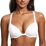 DOBREVA Women's Push Up Bra Racerback Front Closure Bras Plunge Underwire Tshirt...