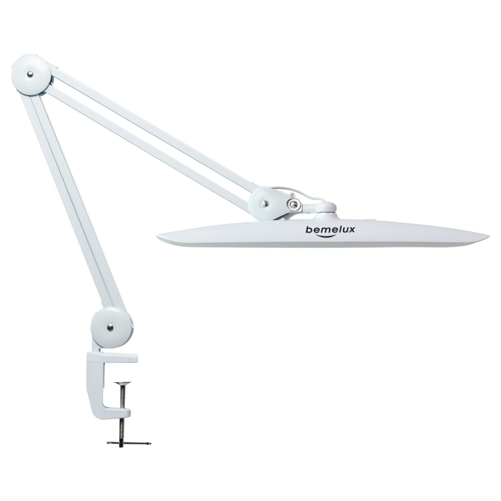 Lampada da scrivania a LED da 24 W, con morsetto, 2200 lumen, super luminosa, 4 livelli di luminosità dimmerabili, larghezza 50 cm, 117 LED SMD, grande lampada girevole per ufficio, casa