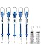 QWORK 2 Pcs 250G Slotted Weight Set, 13 Weights with Hanger + 5 Pcs Plastic Tubular Spring Scale - 1N, 5N, 10N, 20N, 30N Capacity, Grams & Newton Calibration