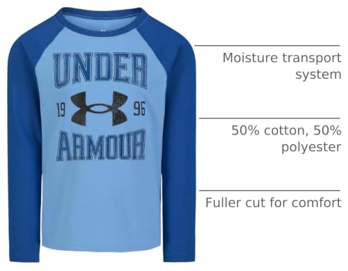 Image of Under Armour Boys' Long Sleeve Logo Graphic T-Shirt, Lightweight & Breathable, Relaxed Fit