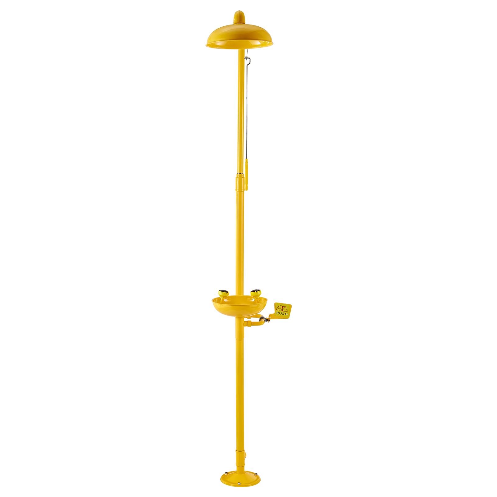 VEVOR Stazione Lavaggio Oculare Emergenza 870x400x2330 mm Lavaocchi Doccia Acciaio Inossidabile 304 Giallo