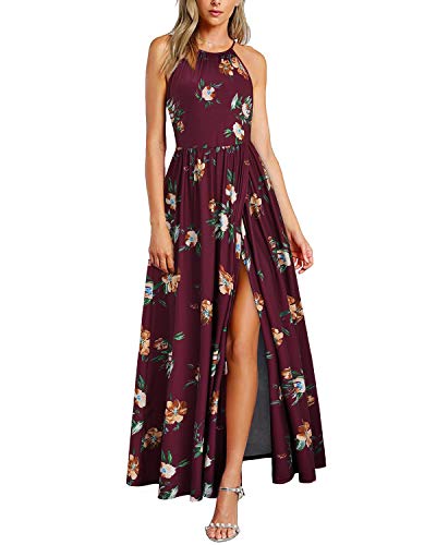 Image of KILIG Women's Summer Floral Beach Flowy Split Maxi Long Dresses