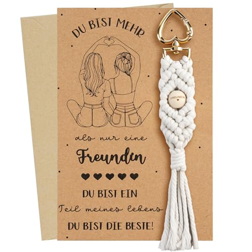 Leikedun Freundin Geschenk Freundin Schlüsselanhänger für beste Freundin mit Karte und Umschlag, persönliches Geschenk zum Geburtstag, Weihnachten, Freundschaftstag