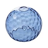 Fixture Replacement Globe Shade with 1.65 Inch Fitter, 8 Inch Diameter, E26 Base 1-5/8 Inch Fitter, Glass Lampshade Cover for Pendant Wall Sconce Chandelier Vanity Light (Hammered Blue)