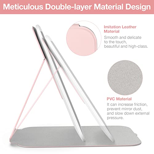 Kintion Travel Makeup Mirror, Portable Led Lighted Makeup Mirror, 360° Rotation Touch Screen Vanity Mirror, 3-Color Dimmable Lighting, Rechargeable Tabletop Folding Cosmetic Mirror With 60 Led Lights #TOP5