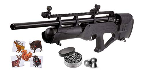 Hatsan Hercules Bully .35 Cal Air Rifle with Pack of 100x .35 Cal Pellets and Wearable4U 100x Paper Targets Bundle