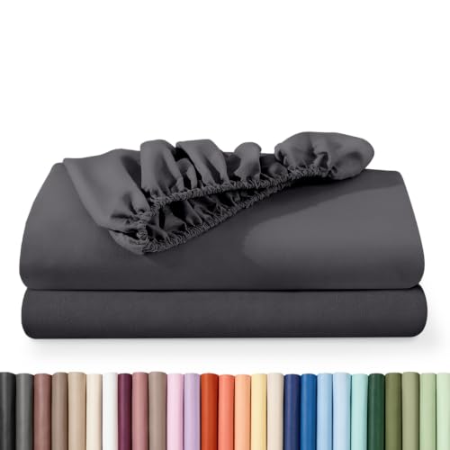 Bare Home 2-Pack Fitted Sheet 1800 Ultra-Soft (Twin XL, Forged Iron Grey)