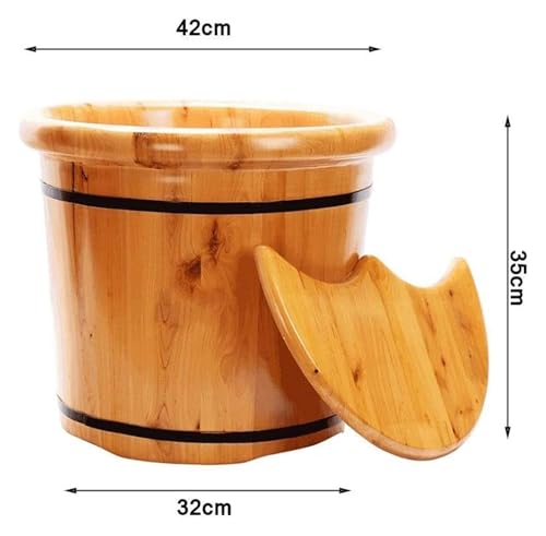 Tina de pies de madera maciza para spa miniatura 7