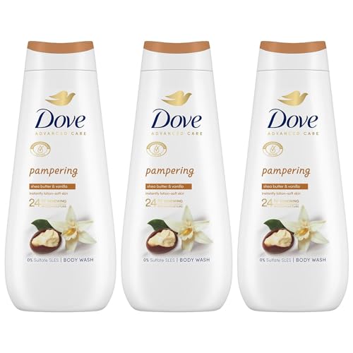 Dove Advanced Care Sulphate Free Body Wash for Women Made with Skin-Natural Nourishers and Micromoisture Provides 24 Hours Renewing Lotion-Soft Softer Skin 400ml Pack of 3