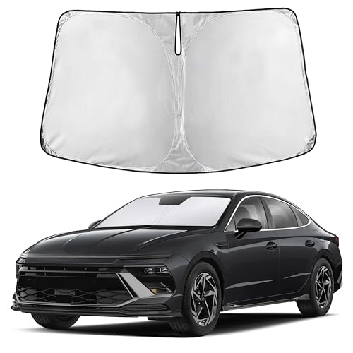 Image of EcoNour Windshield Sunshade Compatible for Hyundai Sonata 2020-2024 2025 2026, Sun Visor for Front Windshield & Window Sun Shade Cover, UV Heat Blocker & Protector, Car Accessories
