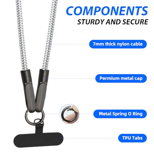 Image of Verilux PD 60W Lanyard Style Type C Cable Fast Charging, 3.3FT /1M Type C to C Cable with 480MBPS Data Cable C Type Fast Charging, C Type Charger Cable Nylon Braided for iPhone 16 /15, Galaxy S25 /S24