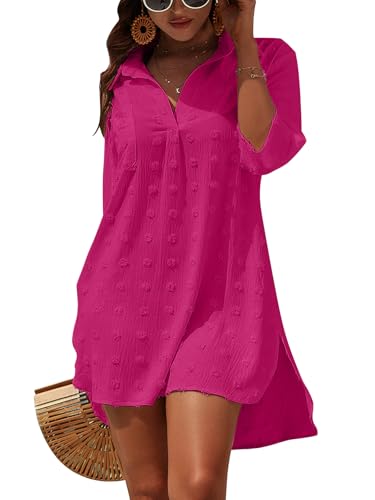 Image of Blooming Jelly Womens Swimsuit Coverups White Chiffon Bathing Suit Cover Up Bikini Swimwear Beach Dress Outfits