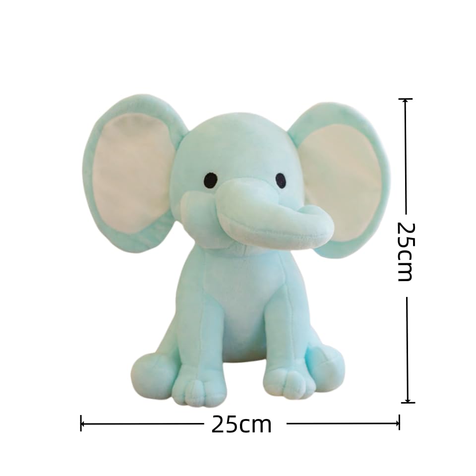 AOLIAY 25cm Cute Colorful Elephant Plush Toy,Soft Stuffed Animal Plush Doll,Cuddly Elephant Gifts for Baby Girls Boys,Comfort Companion Toddlers,Perfect Bedroom Nursery Sofa Home Decor(Blue) - Image 2