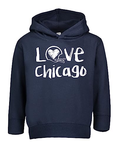 Future Tailgater Loves Football Toddler Chalk Art Pullover Fleece Hoodie with Side Pockets for Chicago Fans Blue