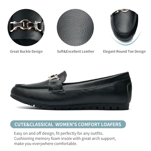 Image of VERDASCO Women's Loafers Comfort Slip-Ons Flat Work Shoes Casual Moccasins Penny Loafers Lady Dress Shoes