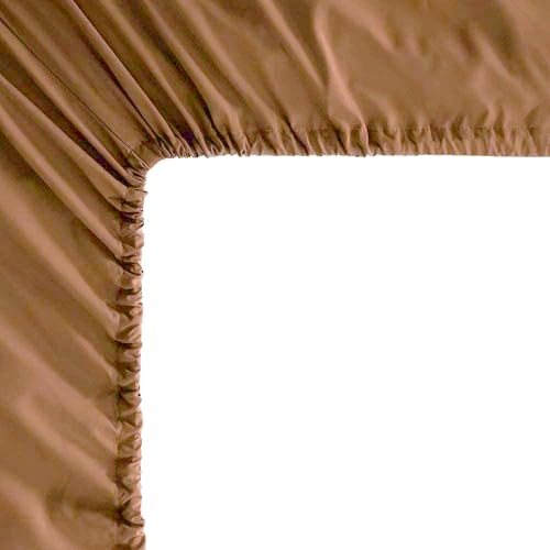 Image of Mocassi Cali King Sheet Set - Luxury Hotel 1800 Premier Bedding Sheets & Pillowcases - Ultra Soft Breathable & Cooling Bed Sheet Set - Wrinkle Resistant - 4 Piece - California King, Light Brown