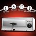 Goplus Stainless Steel Pizza Oven, Electric Pizza Maker Pizza Baker with Snack Pan, Snack Maker, Counter Top, Commercial & Kitchen Use (Silver)