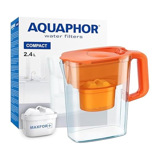 AQUAPHOR Jarra Filtradora de Agua Compact con 1 Filtro Maxfor+ 200L - 2,4l - Naranja