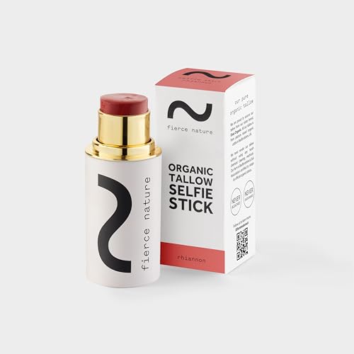 Fierce Nature Selfie Stick Tallow Balm – 3-in-1 Natural Beauty Stick for Contour, Blush, Lips & Face Moisturizing – Hydrating, Non-Toxic Makeup Balm – Shade: Rhiannon, 7g