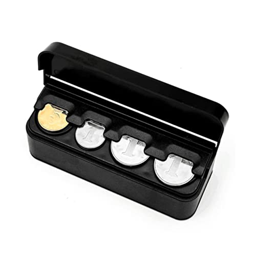 Caja organizadora plástica negra para monedas portátil miniatura 7