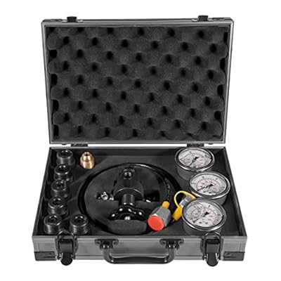 GK-01 Hydraulic Nitrogen Accumulator Nitrogen Pressure Test Kit Gas Charging Tools with 3 Gauges 7 Type Adapters 102540 Mpa 150036006000 PSI Hydraulic Test Gauge Kit