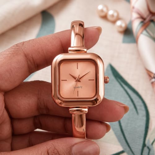 Image of WISEWALKER Women's Bangle Bracelet Watch Silver Dial Elegant Style Anlalog Ladies Wrist Watch