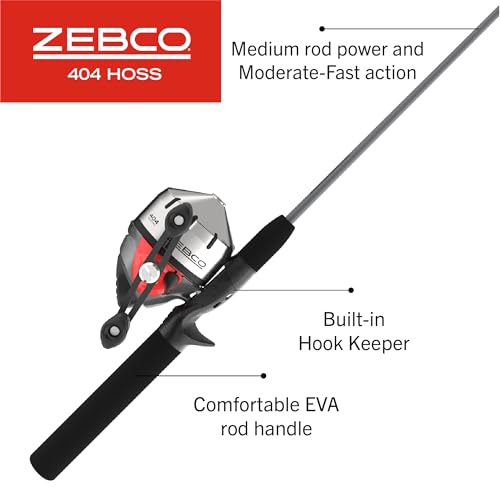 Zebco 404 Hoss combo spincast 5 pies 6 pulgadas aparejos de pesca 6
