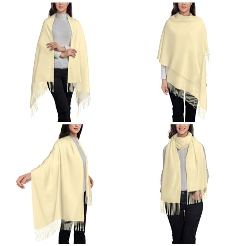 Foulards et écharpes à franges personnalisables noir et jaune amande - 6