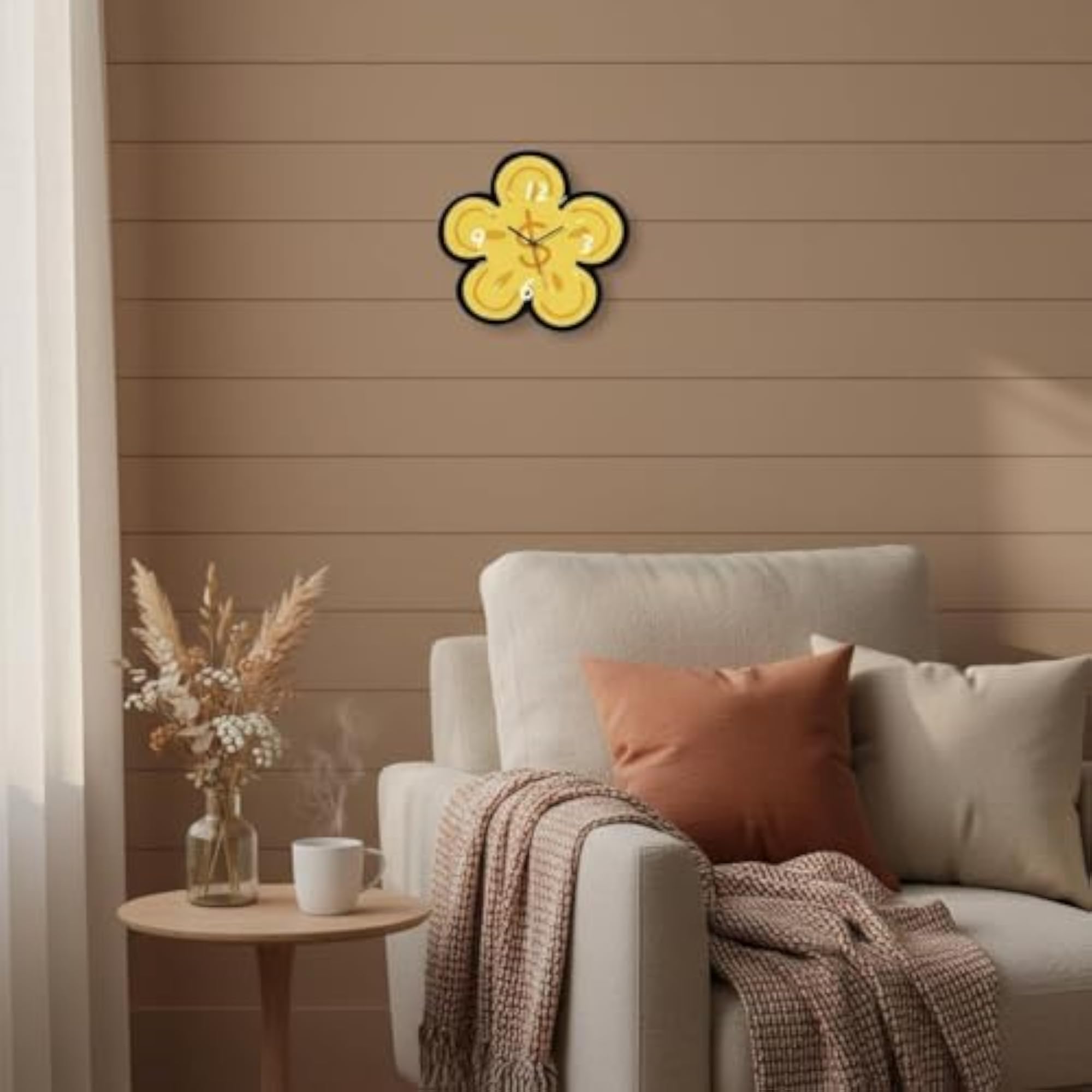 Creative Dollar Sign Flower Clock, Decorative