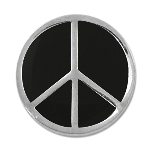 EvolveFISH Peace Symbol Lapel Pin - [Silver & Black][1/2" Diameter]