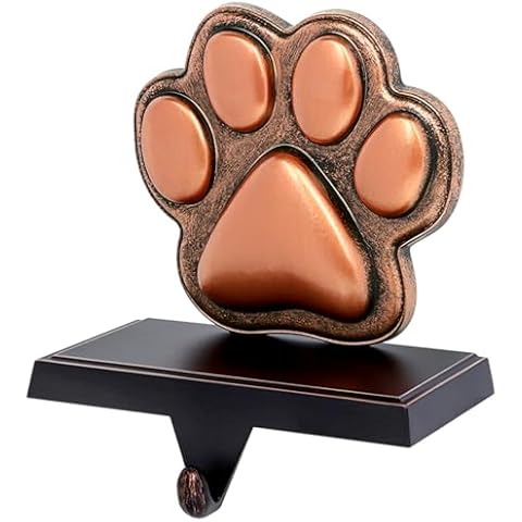 Bronze Dog Paw Christmas Stocking Holder Cover