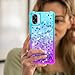Guzhthi for Galaxy A07 5G Phone Case: Clear Glitter Flowing Liquid Quicksand Shockproof Corner Phone Case for Samsung Galaxy A07 5G with Tempered Glass Screen Protector -TealPurple