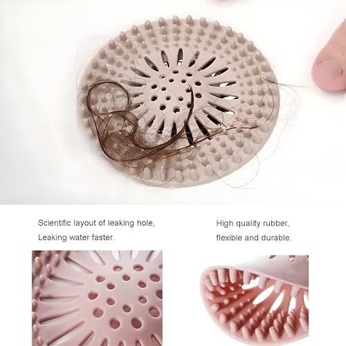 Image of JIALTO Hair Catcher for Bathroom Drain Durable Silicone Sink Drainer /Stopper Shower Drain Covers and Clean Suit for Bathroom Drain Cover and Kitchen Drain Cover for Bathroom Hair Catcher (1)