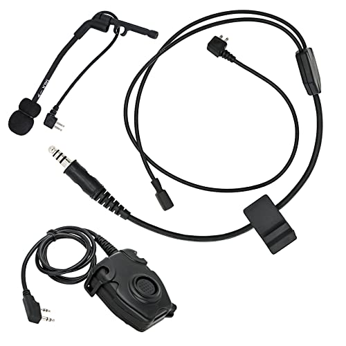 COMBATGEAR-Y-Cable-Connector-Boom-Mic-K-U94-PTT-Adapter-kit-Compatible-with-COMTA-Tactical-Headset