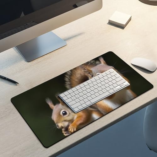 Mouse pad grande antideslizante 60 x 30 cm diseño ardilla miniatura 5