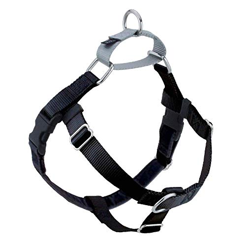 Freedom No-Pull Harness ONLY (1" Wide Medium (23"-28"), Black w/Silver Loop)