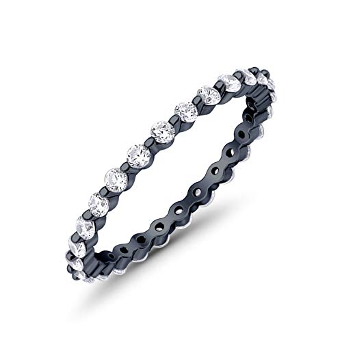 Blue Apple Co. Eternity Stackable Band Round Cubic Zirconia 925 Sterling Silver3
