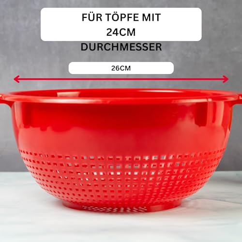Foto von Westmark Seiher/Sieb, Mit Griffmulden und Aufsatzrasten, Kunststoff, Rot, 2126221R