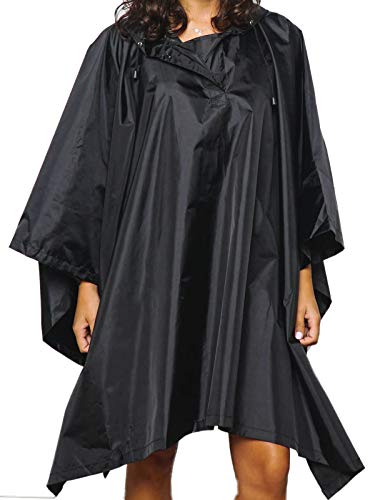 Preisvergleich Produktbild Vibe Wiederverwendbarer Regenponcho / Regenjacke für Damen, Schwarz, Einheitsgröße