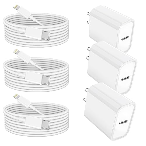 Apple MFi Certified 3Pack iPhone Fast Charger - 6FT USB C to Lightning Cable, PD Wall Adapter for iPhone 14/13/12/11/Pro Max/XR/XS/X/SE