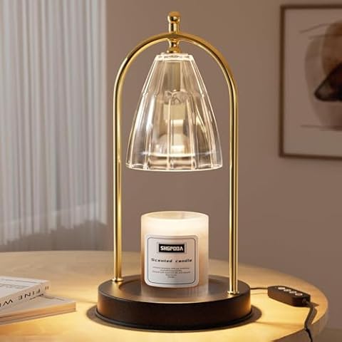 Candle Warmer Lamp with Timer Dimmer, Dimmable Candle Lamp Warmer for Valentine's Day Gifts Women Mom Birthday Gift, Electric Scented Wax Melter for House Warming Home Bedroom, Wax Warmer with 2 Bulbs Cover