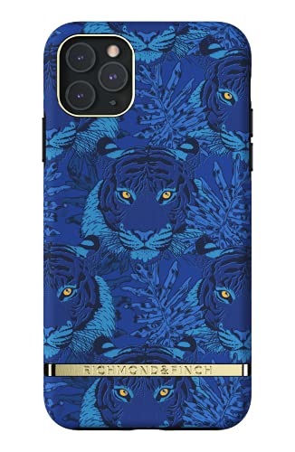 Coque Richmond & Finch iPhone 11 Pro Max antichoc avec bords surélevés tigre bleu