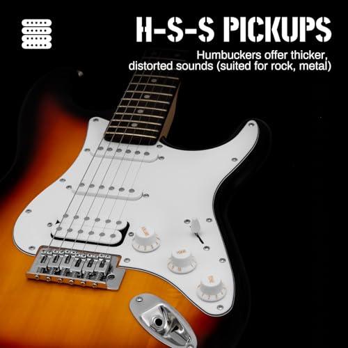 image for AODSK Electric Guitar with Amp Beginner Kit 39 Inch Solid Body Full Si