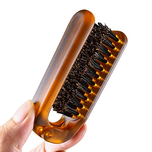 Colexy Brosse à Cheveux, Brosse à Poil de Sanglier Pilable, Brosse à Cheveux Pliante Portative, Peigne À Cheveux Taille De Poche Brosses de Massage Voyage Démêlantes à Séchage Rapide(Ambre)