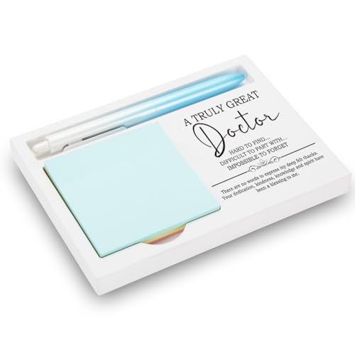 Doctor Appreciation Gift, Inspirational Thank You Decor for Physician or Specialist, Farewell or Retirement Desk Display, Wooden Sticky Note Holder with Quote, 16.5 x 12 x 1.5 cm,XXW10
