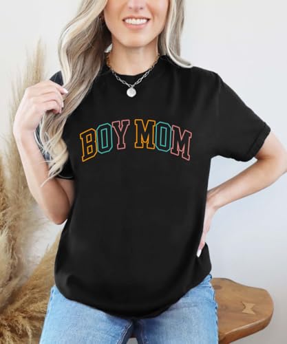 Boy Mom Shirt for Women Oversized Mama Tshirt Mom Lift T-Shirt Gift for Mom Casual Tee Tops4