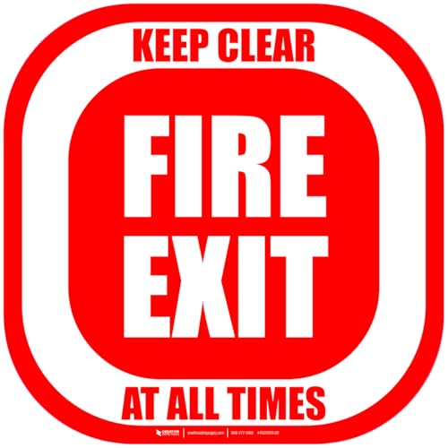 Fire Exit, Keep Clear at All Times - Floor Sign - (12
