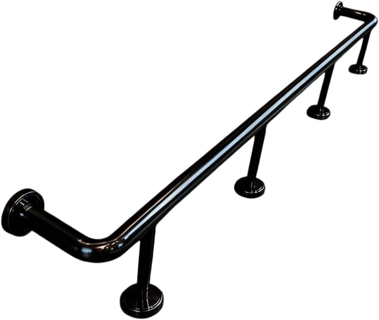 LXXW Bar Foot Rail 3.28~16.4ft Bar Foot Rail Kit Wall Mounted Rest for Restaurant Kitchen Cafe Counter Reception Desk(Schwarz,2.0M/6.56FT)