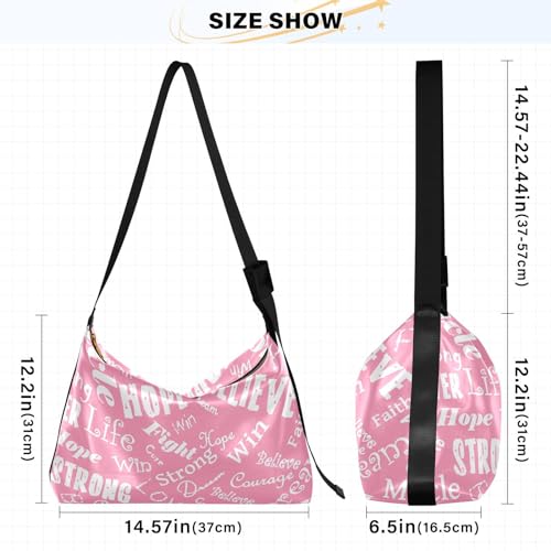 Unisex Shoulder Bag Crossbody Handbag Breast-cancer-awareness Women Casual Hobo Bag Lightweight PU Leather Tote2