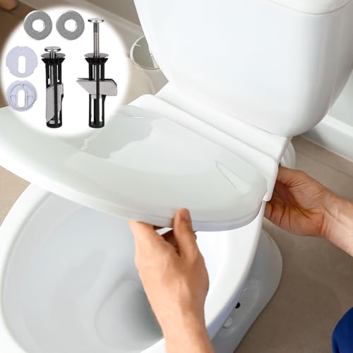Universelle Toilettensitzschrauben und -schrauben Toilettensitzbefestigung Schnellfreigabe obere Scharniere Befestigung Universelle Ersatzteile 2 Pack